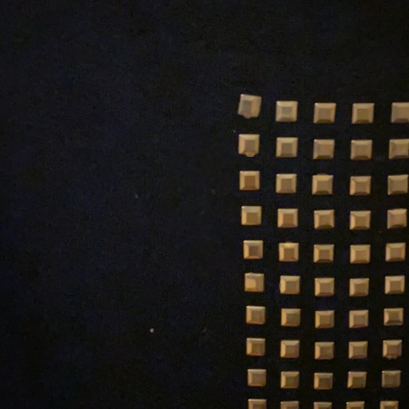 Black Long Sleeve Sweater Dress with Gold Cross Design - Picture 5 of 7